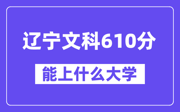 辽宁文科610分左右能上什么大学？（历史类）