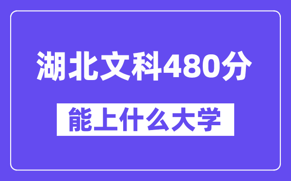 湖北文科480分左右能上什么大学？（历史类）