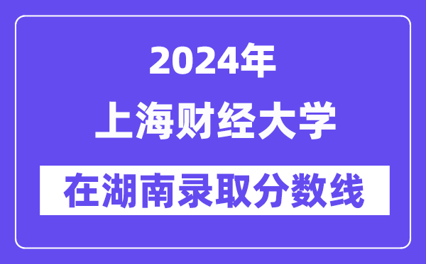 上海财经大学2024年在湖南录取分数线一览表（2025年参考）