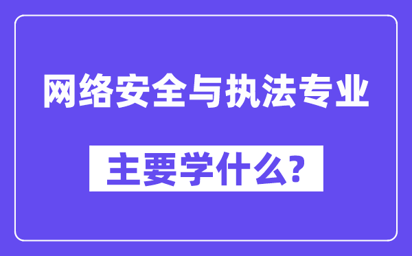 网络安全与执法专业主要学什么？附网络安全与执法专业课程目录