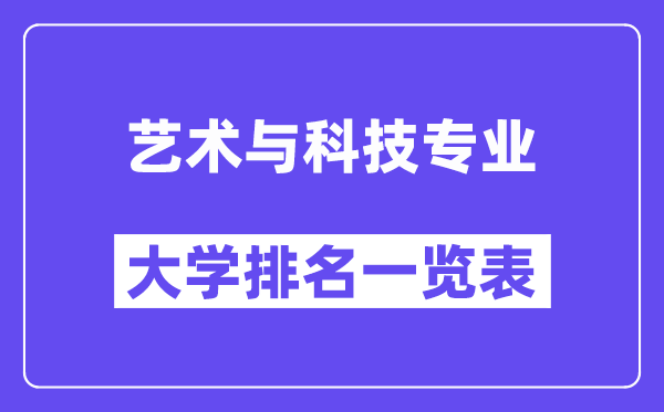 全国艺术与科技专业大学排名一览表（最新排行榜）