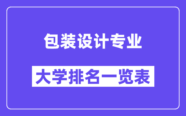 全国包装设计专业大学排名一览表（最新排行榜）