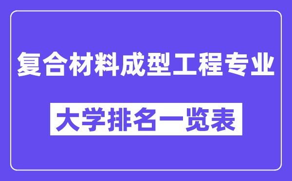 全国复合材料成型工程专业大学排名一览表（最新排行榜）