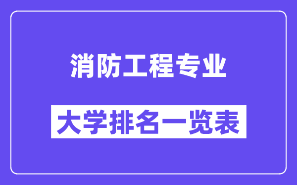 全国消防工程专业大学排名一览表（最新排行榜）