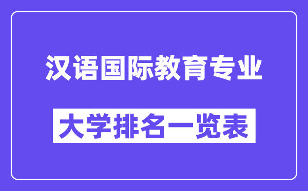 全国汉语国际教育专业大学排名一览表（最新排行榜）