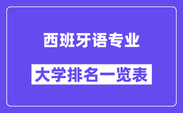 全国西班牙语专业大学排名一览表（最新排行榜）