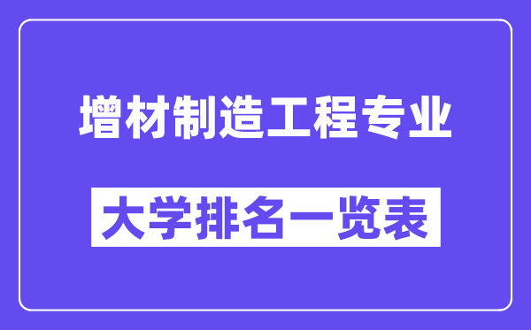 全国增材制造工程专业大学排名一览表（最新排行榜）