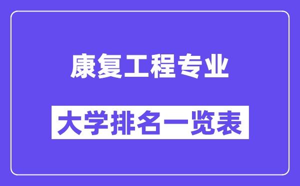 全国康复工程专业大学排名一览表（最新排行榜）