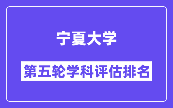 宁夏大学学科评估结果排名(全国第五轮评估)