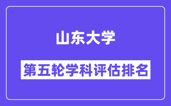 山东大学学科评估结果排名(全国第五轮评估)