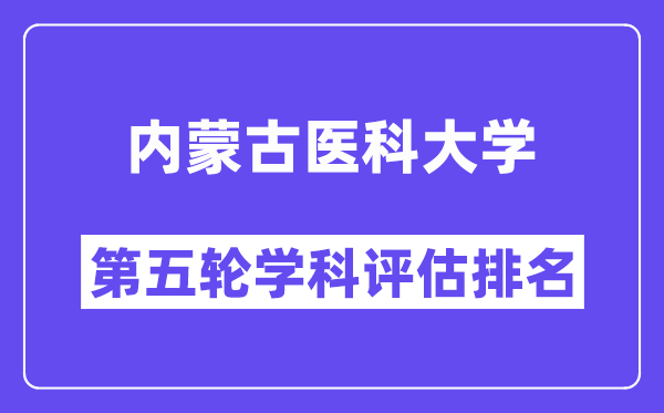 内蒙古医科大学学科评估结果排名(全国第五轮评估)