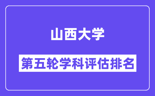 山西大学学科评估结果排名(全国第五轮评估)