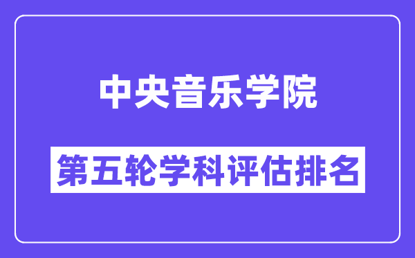 中央音乐学院学科评估结果排名(全国第五轮评估)