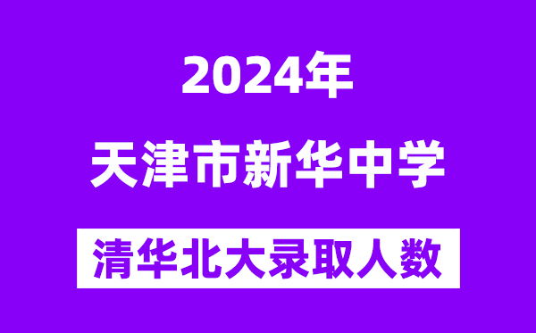 2024年天津市新华中学考入清华北大人数是多少？附历年分数线