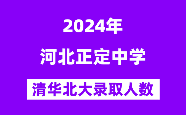 2024年正定中学考入清华北大人数是多少？附历年分数线