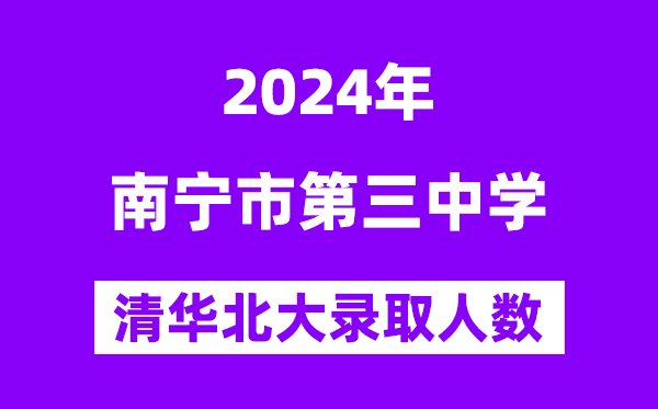 2024年南宁三中考入清华北大人数是多少？附历年分数线